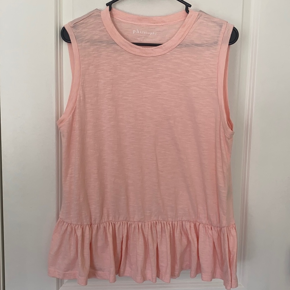 Philosophy Pink Ruffle Tank